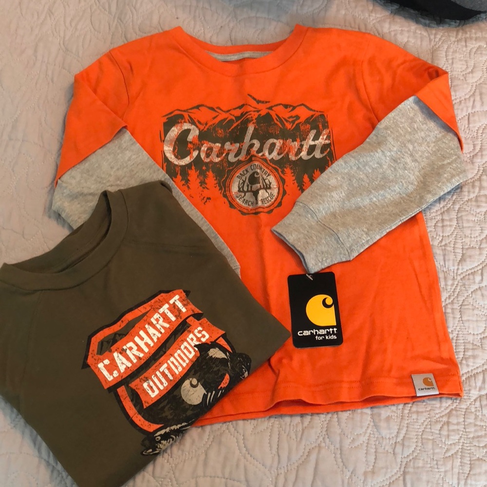 2- Boys size 5 Carhartt shirts.